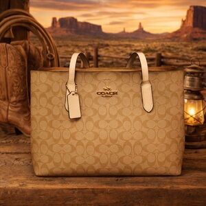 Coach Tan Signature Tote Bag